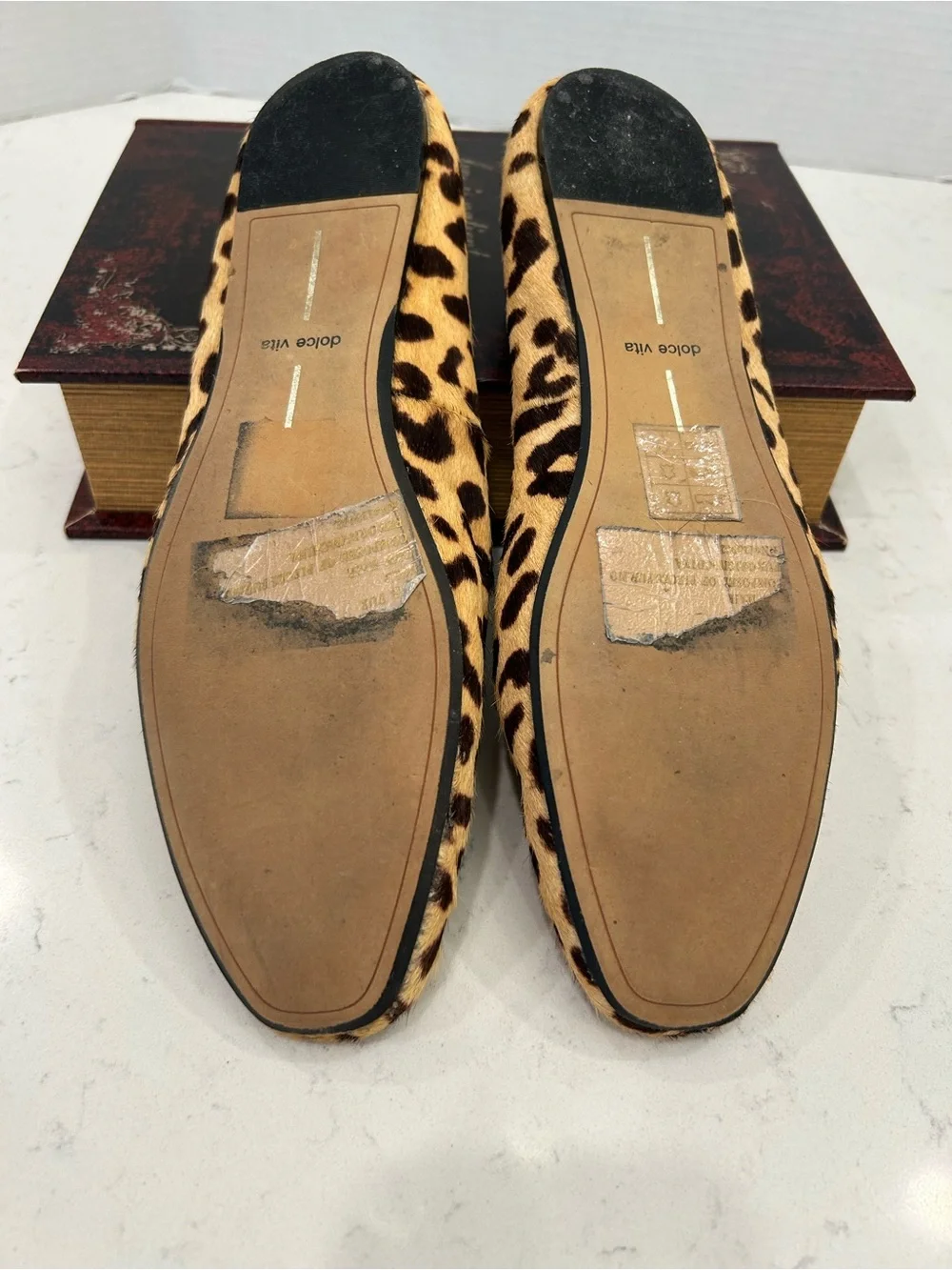 Dolce Vita Leopard Print Slip-On Loafers in Tan and Black